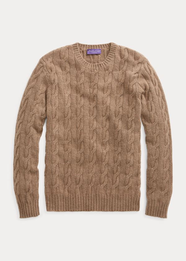 Sueter Ralph Lauren Hombre Marrom - Cable-Knit Cashmere - TSZYB9536